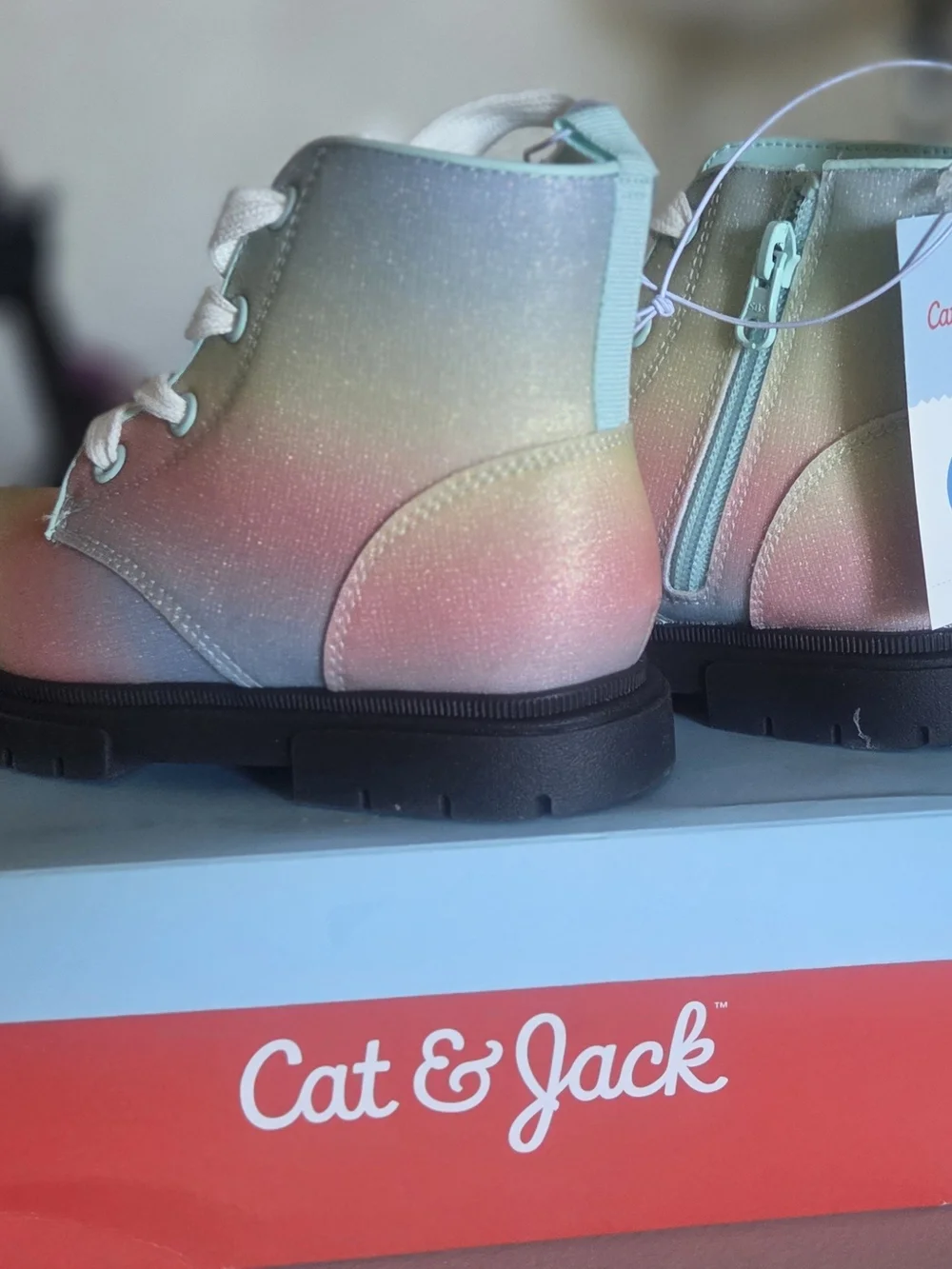 Cat & Jack Kids Glitter Ombre Lace-Up Boots